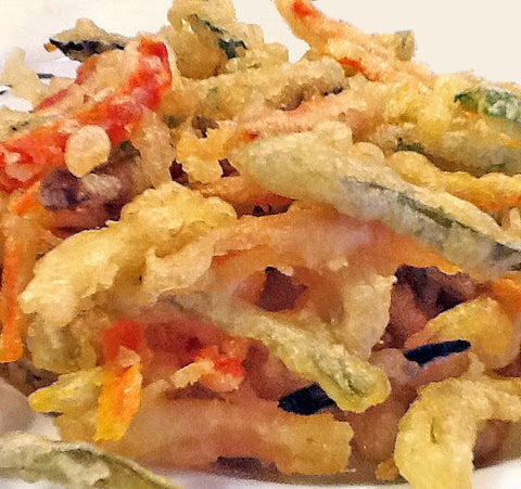 Tempura de verdura y langostinos